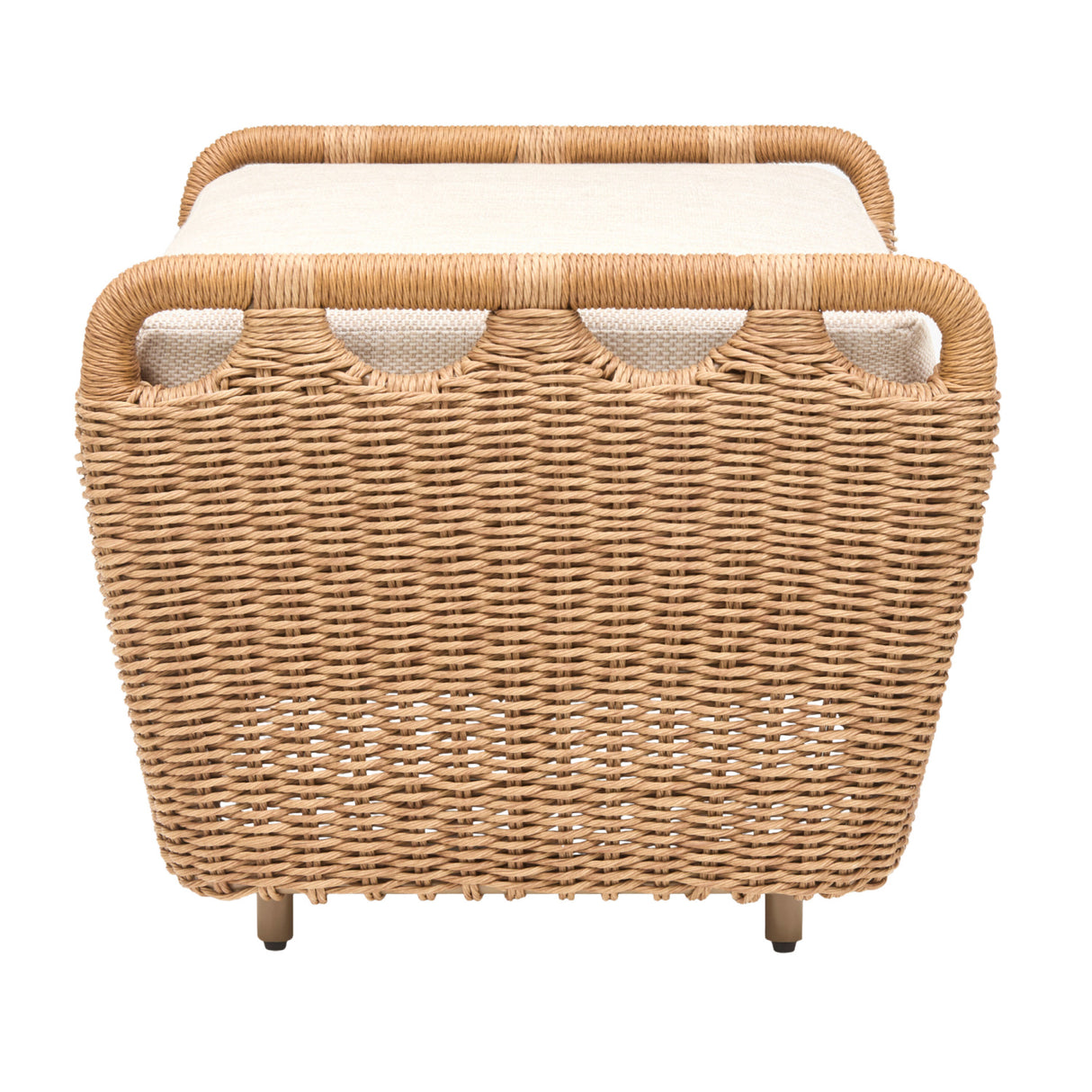Modern European furniture - Hand-Woven Wicker Outdoor Ottoman - www.oroa.com | Oroa.com