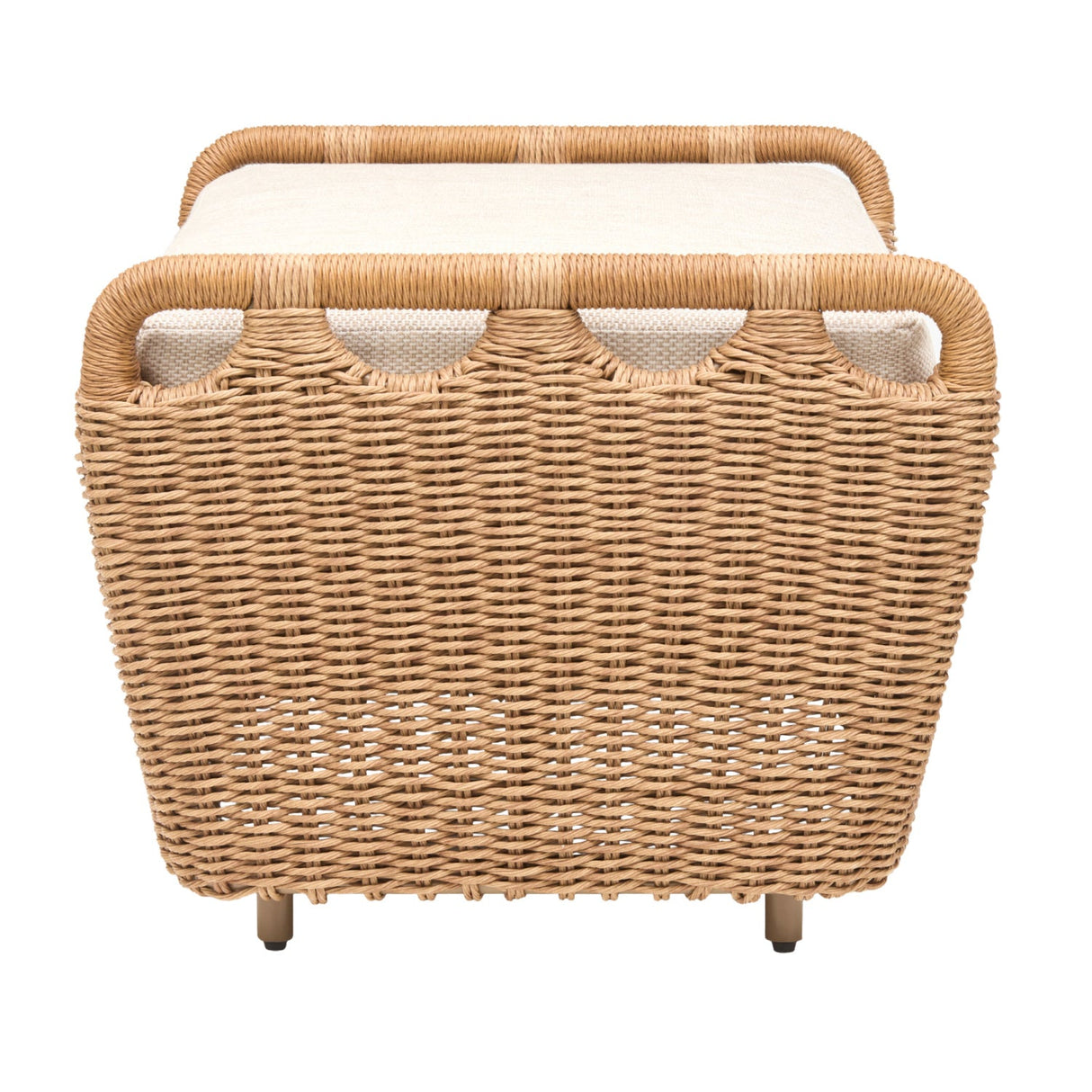 Modern European furniture - Hand-Woven Wicker Outdoor Ottoman - www.oroa.com