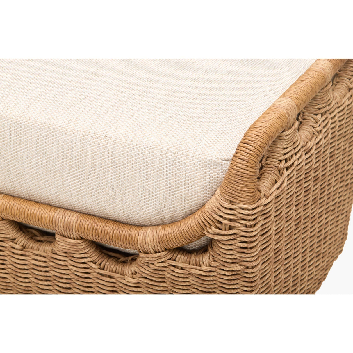 Modern European furniture - Hand-Woven Wicker Outdoor Ottoman - www.oroa.com