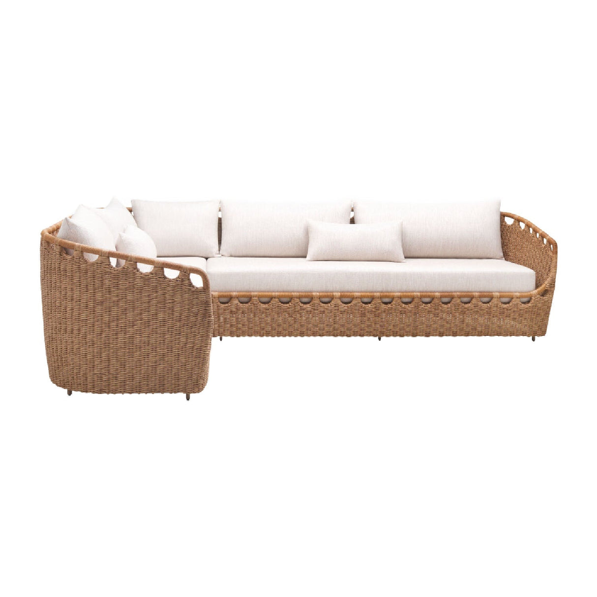 Modern European furniture - Hand-Woven Wicker Outdoor Sectional Sofa - www.oroa.com
