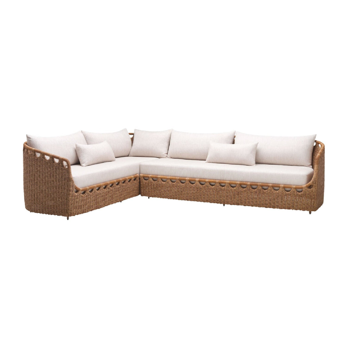 Modern European furniture - Hand-Woven Wicker Outdoor Sectional Sofa - www.oroa.com