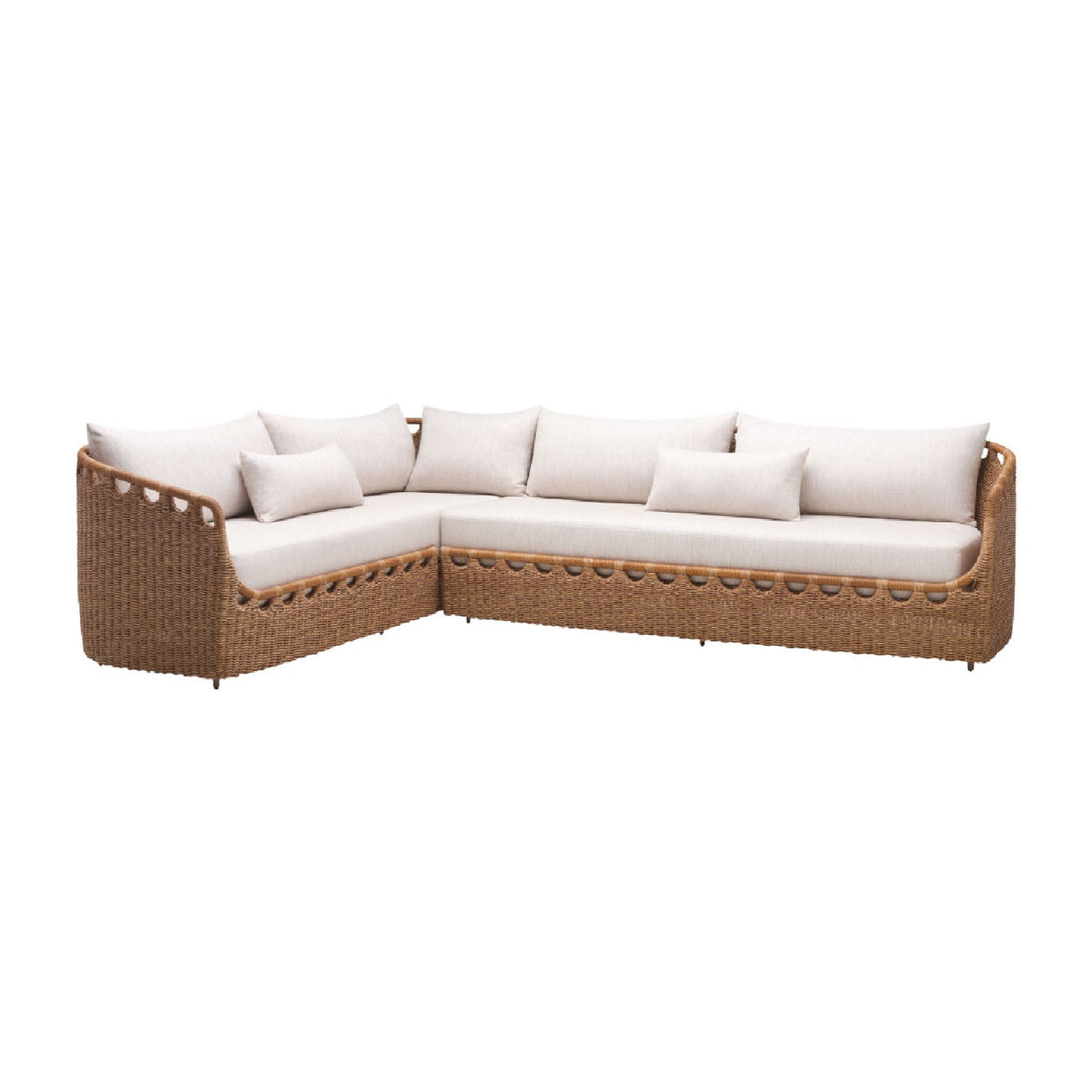 Modern European furniture - Hand-Woven Wicker Outdoor Sectional Sofa - www.oroa.com