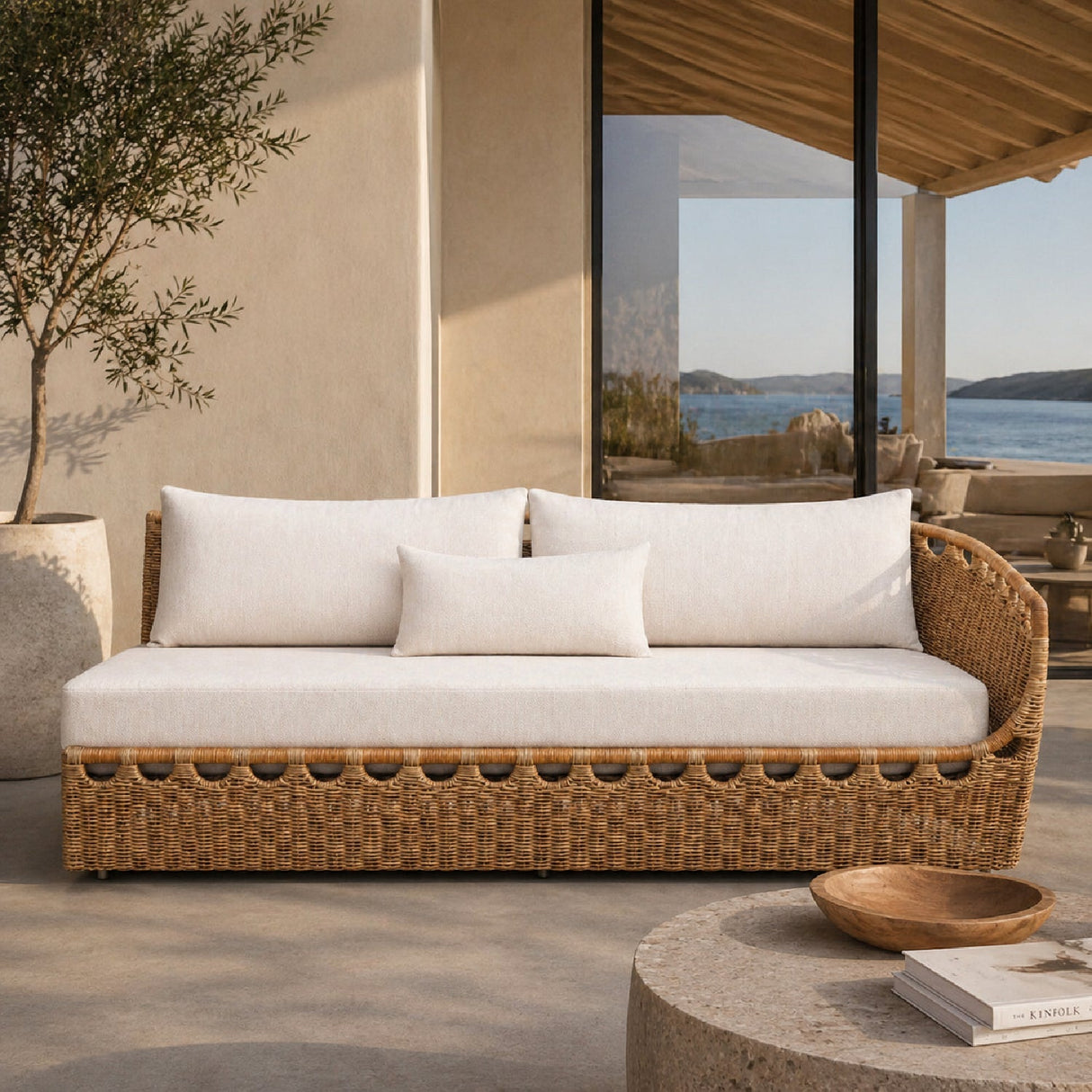 Modern European furniture - Hand-Woven Wicker Outdoor Sectional Sofa - www.oroa.com