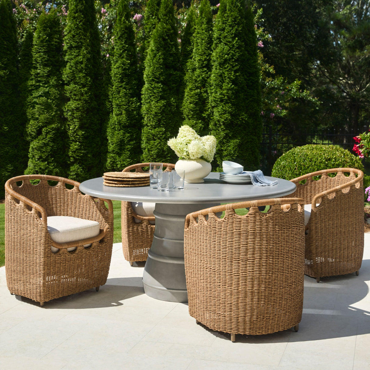 Modern European furniture - Hand-Woven Wicker Outdoor Dining Chair - www.oroa.com