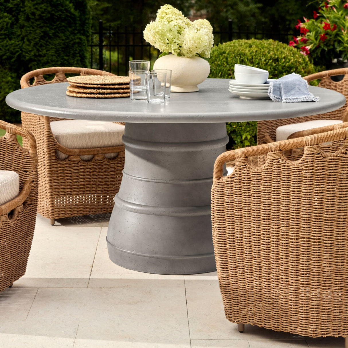 Modern European furniture - Hand-Woven Wicker Outdoor Dining Chair - www.oroa.com