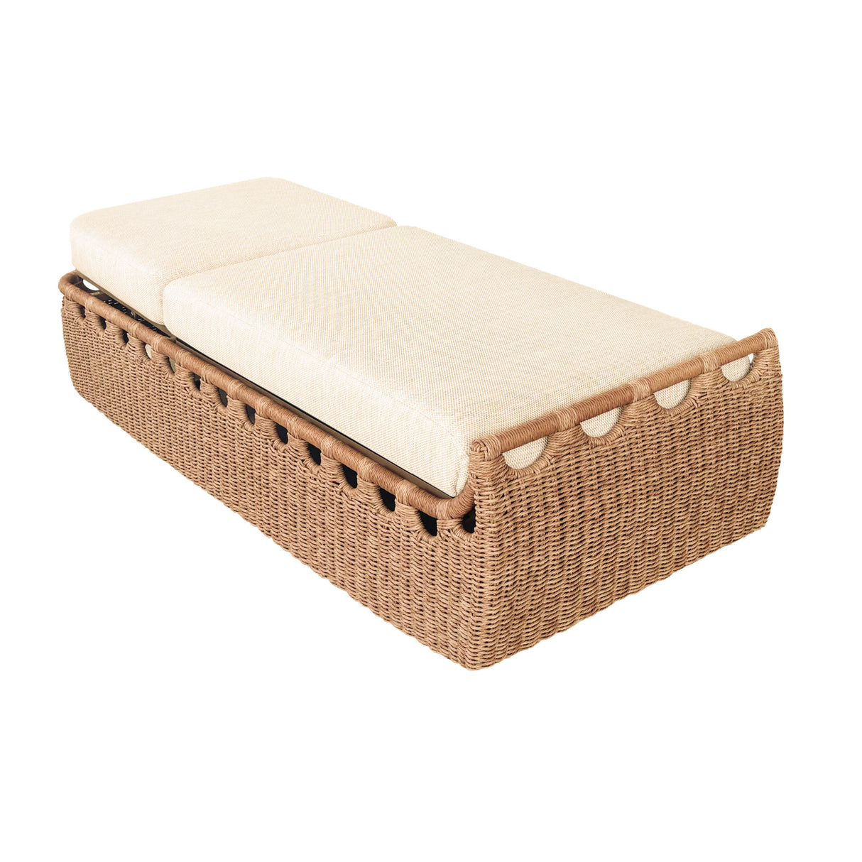 Hand-Woven Wicker Outdoor Chaise Lounge