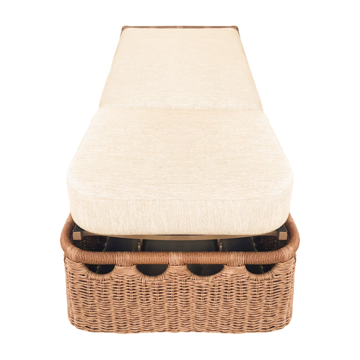 Hand-Woven Wicker Outdoor Chaise Lounge