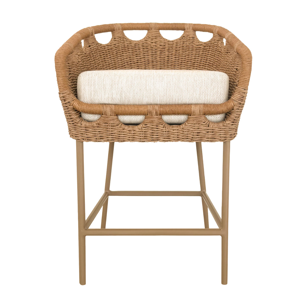 Modern European furniture - Hand-Woven Wicker Outdoor Counter Stool - www.oroa.com