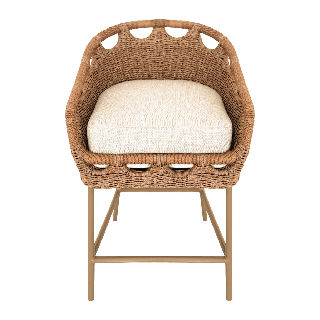 Hand-Woven Wicker Outdoor Counter Stool