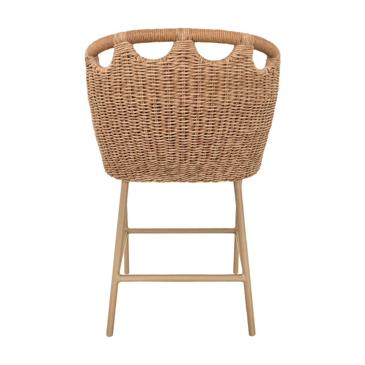 Hand-Woven Wicker Outdoor Counter Stool