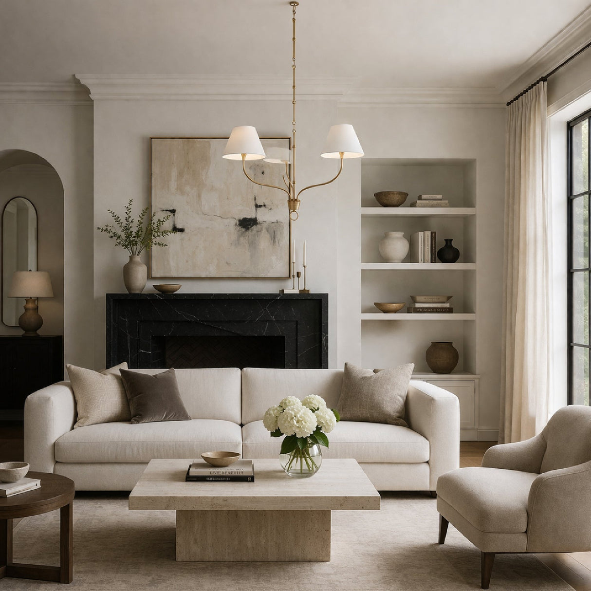 Modern European furniture - Copper-Armed 3-Light Chandelier - www.oroa.com