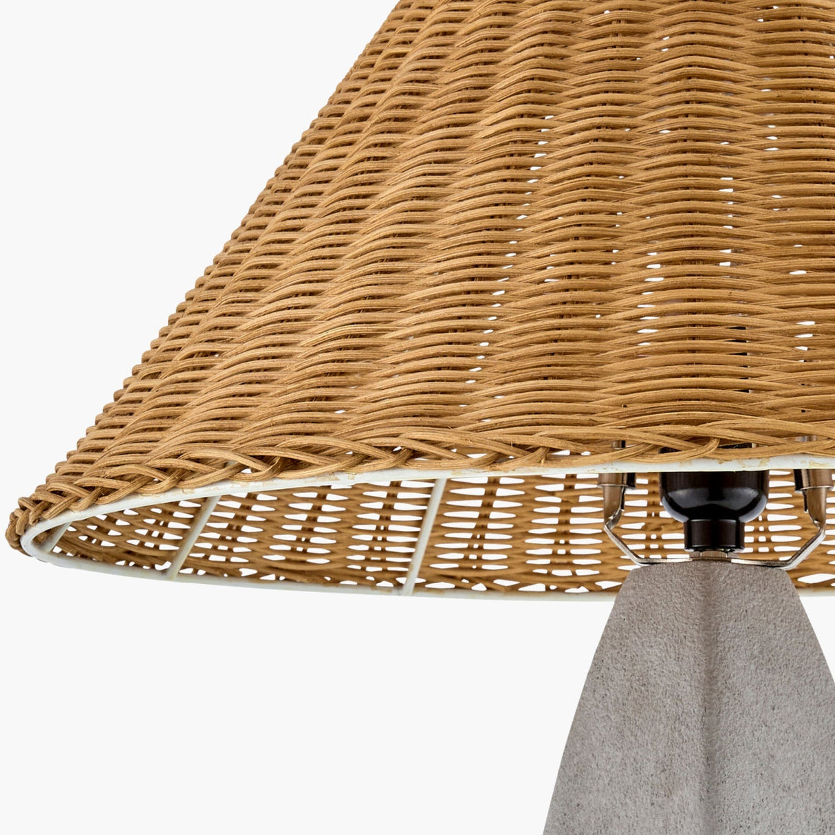 Modern European furniture - Rattan Shade Concrete Table Lamp - www.oroa.com