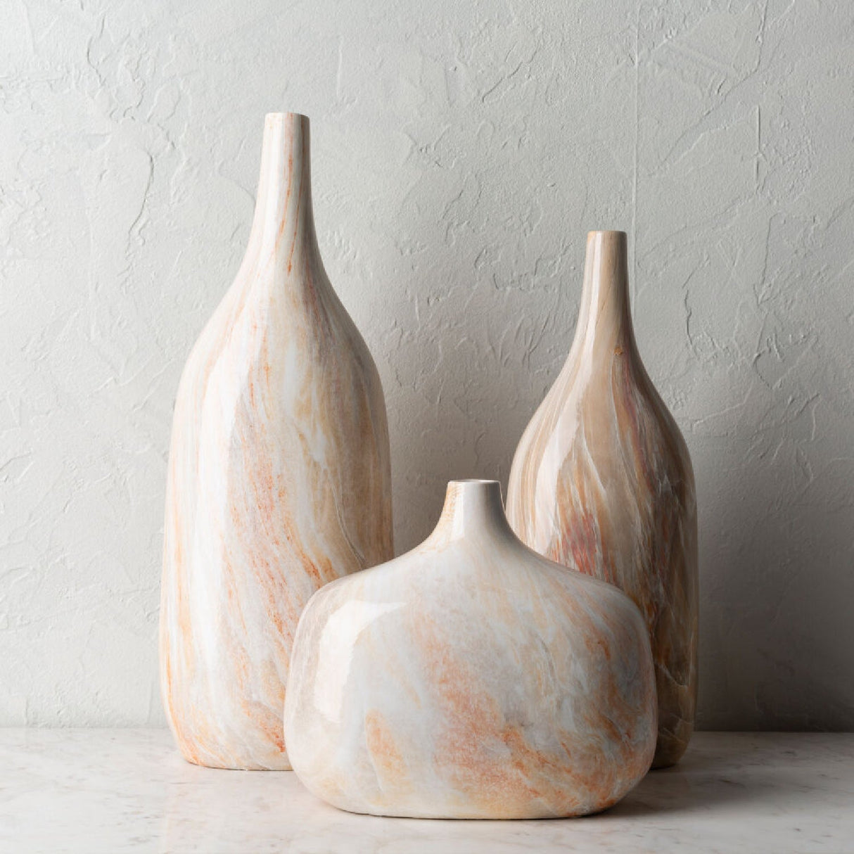 Modern European furniture - Marbled Ceramic Outdoor Vases (3) - www.oroa.com