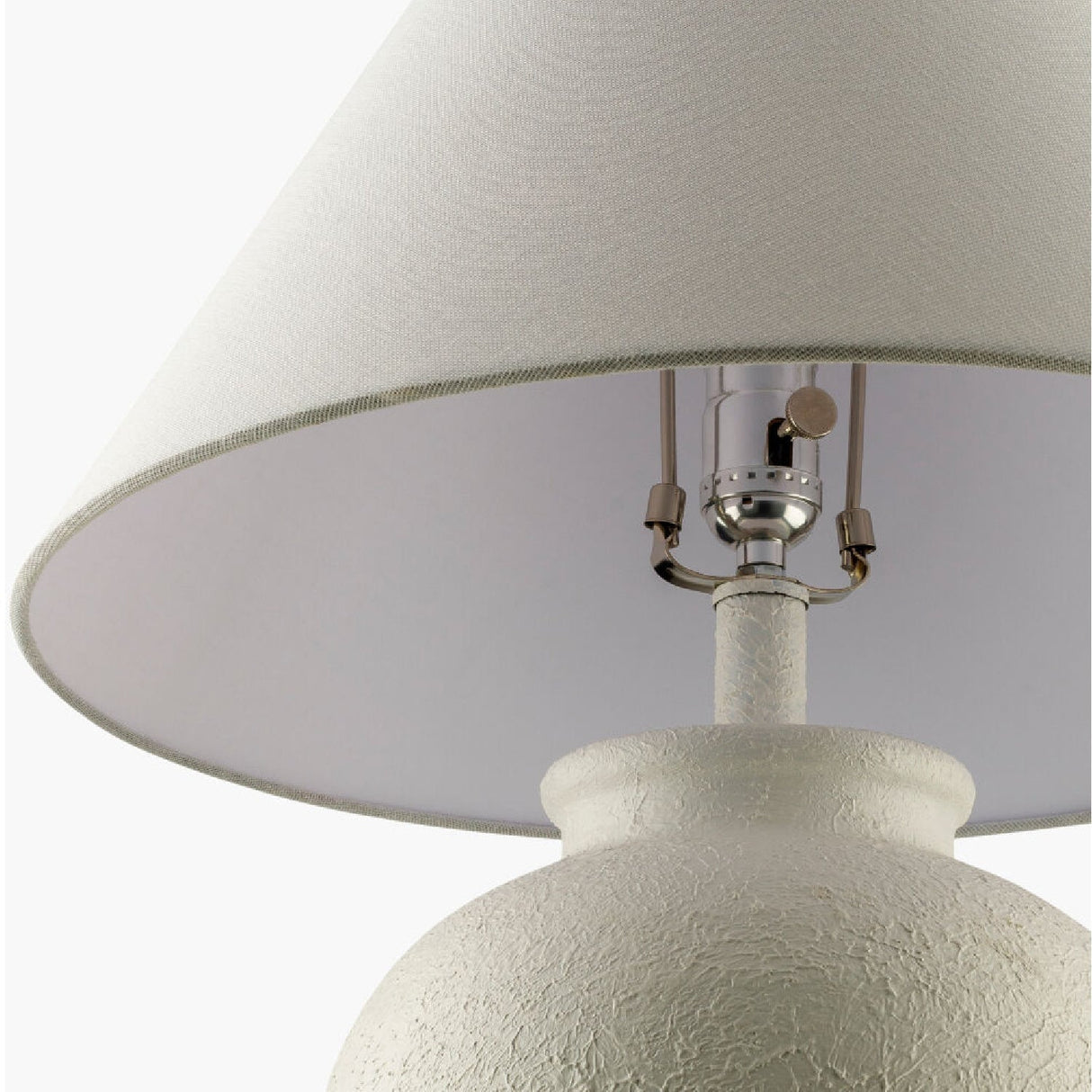 Modern European furniture - Ceramic White Linen Table Lamp - www.oroa.com