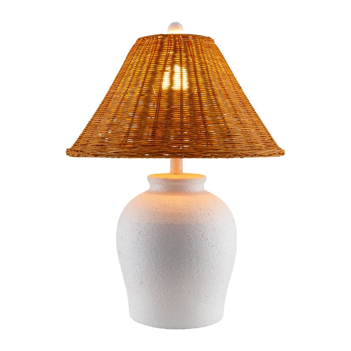 Modern European furniture - Brown Rattan Ceramic Table Lamp - www.oroa.com