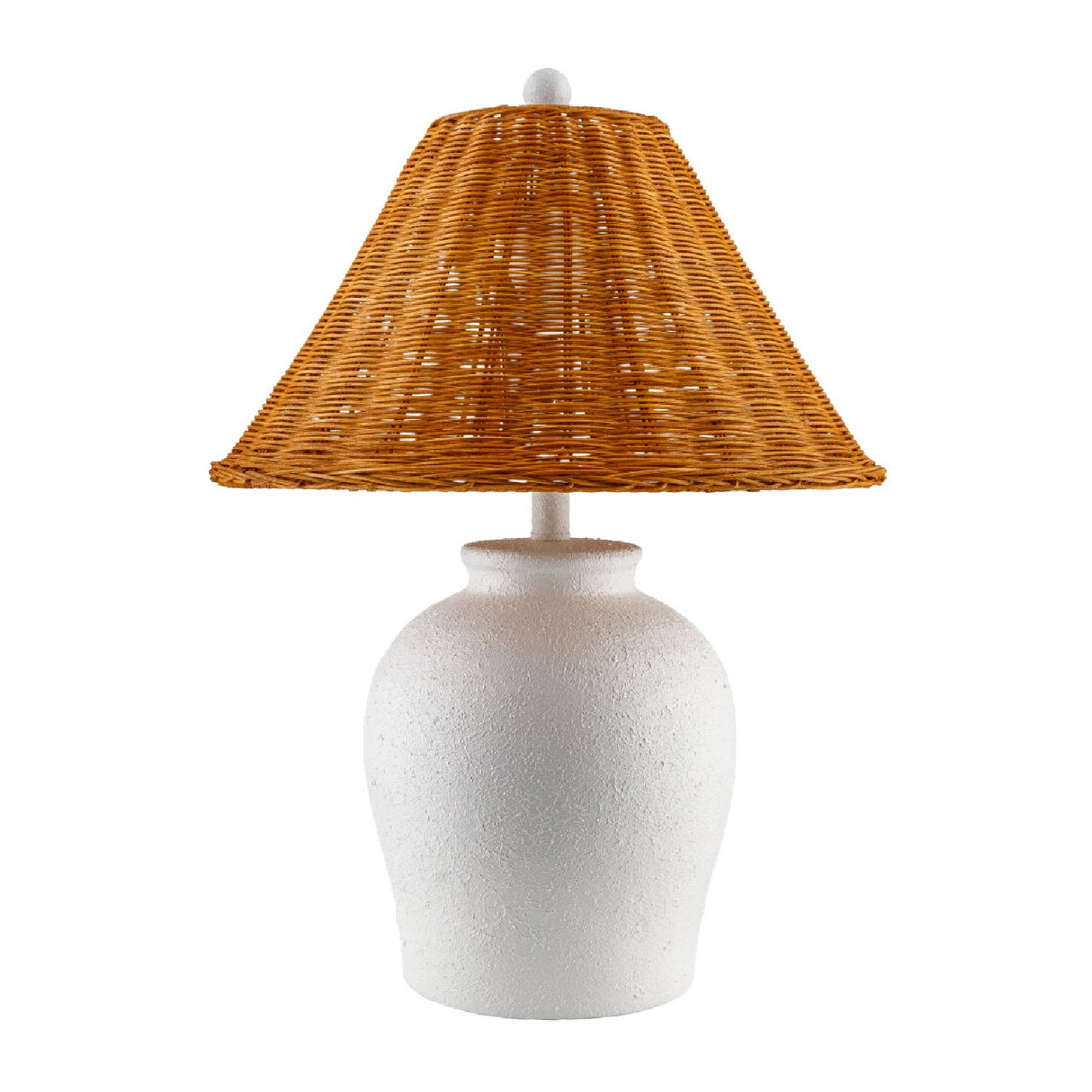 Modern European furniture - Brown Rattan Ceramic Table Lamp - www.oroa.com