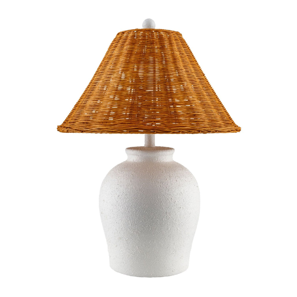 Modern European furniture - Brown Rattan Ceramic Table Lamp - www.oroa.com