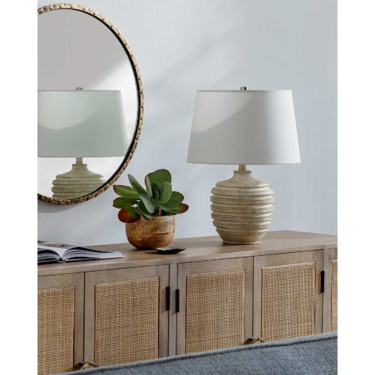 Modern European furniture - Brown Base Linen Table Lamp - www.oroa.com