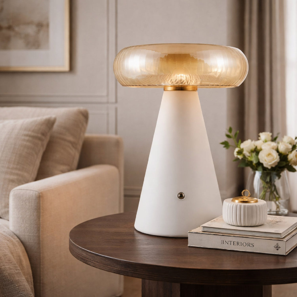 Modern European furniture - Champagne Glass Accent Table Lamp - www.oroa.com