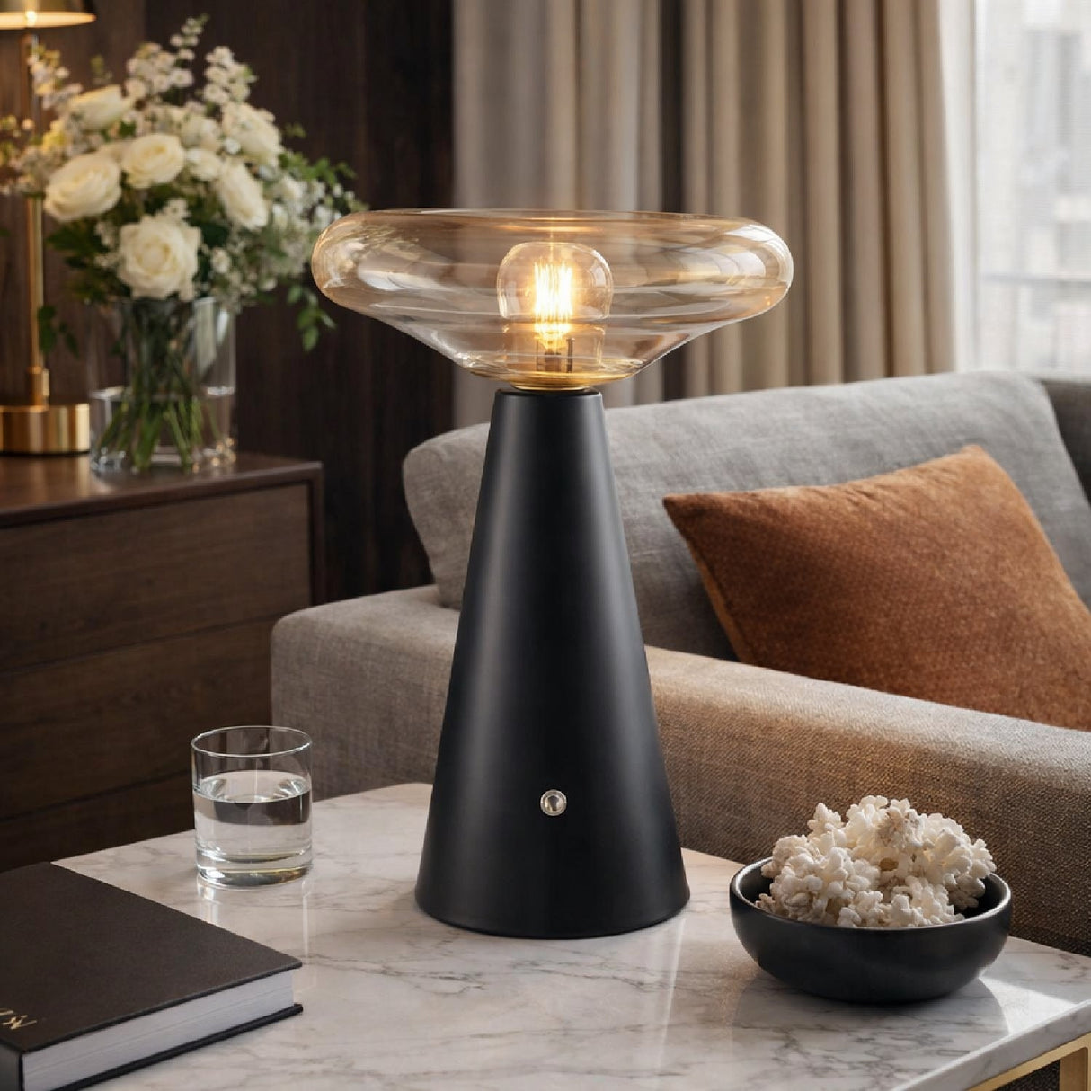 Modern European furniture - Clear Glass Accent Table Lamp - www.oroa.com