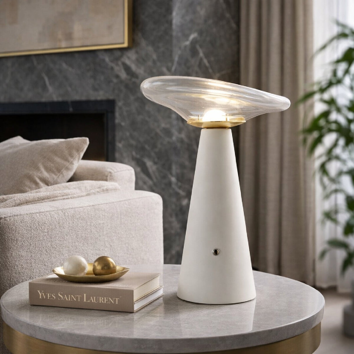 Modern European furniture - Clear Glass Accent Table Lamp - www.oroa.com