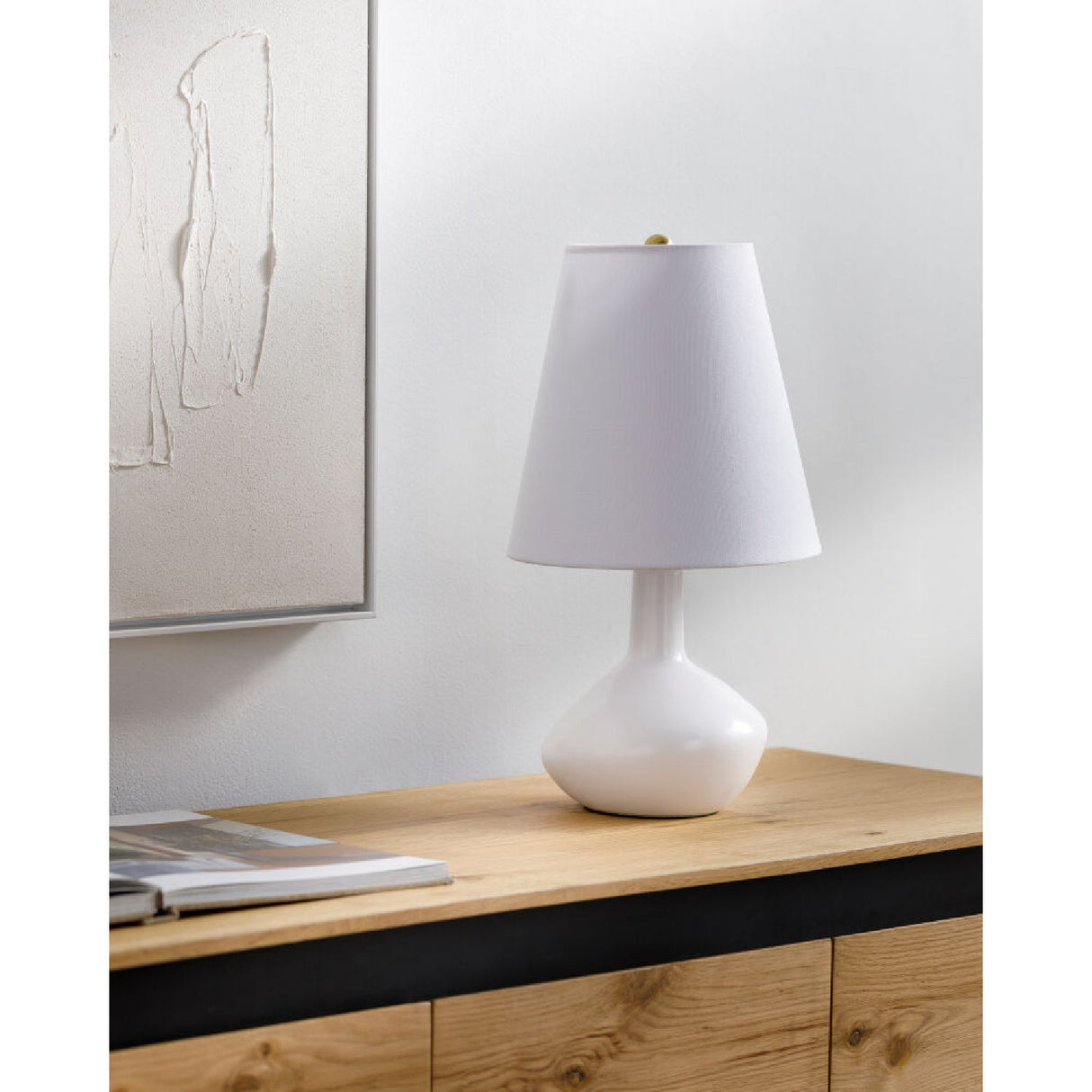 Modern European furniture - Tall Linen Shade Table Lamp - www.oroa.com