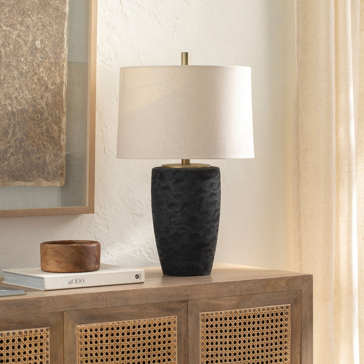 Modern European furniture - Black Textured Base Table Lamp - www.oroa.com