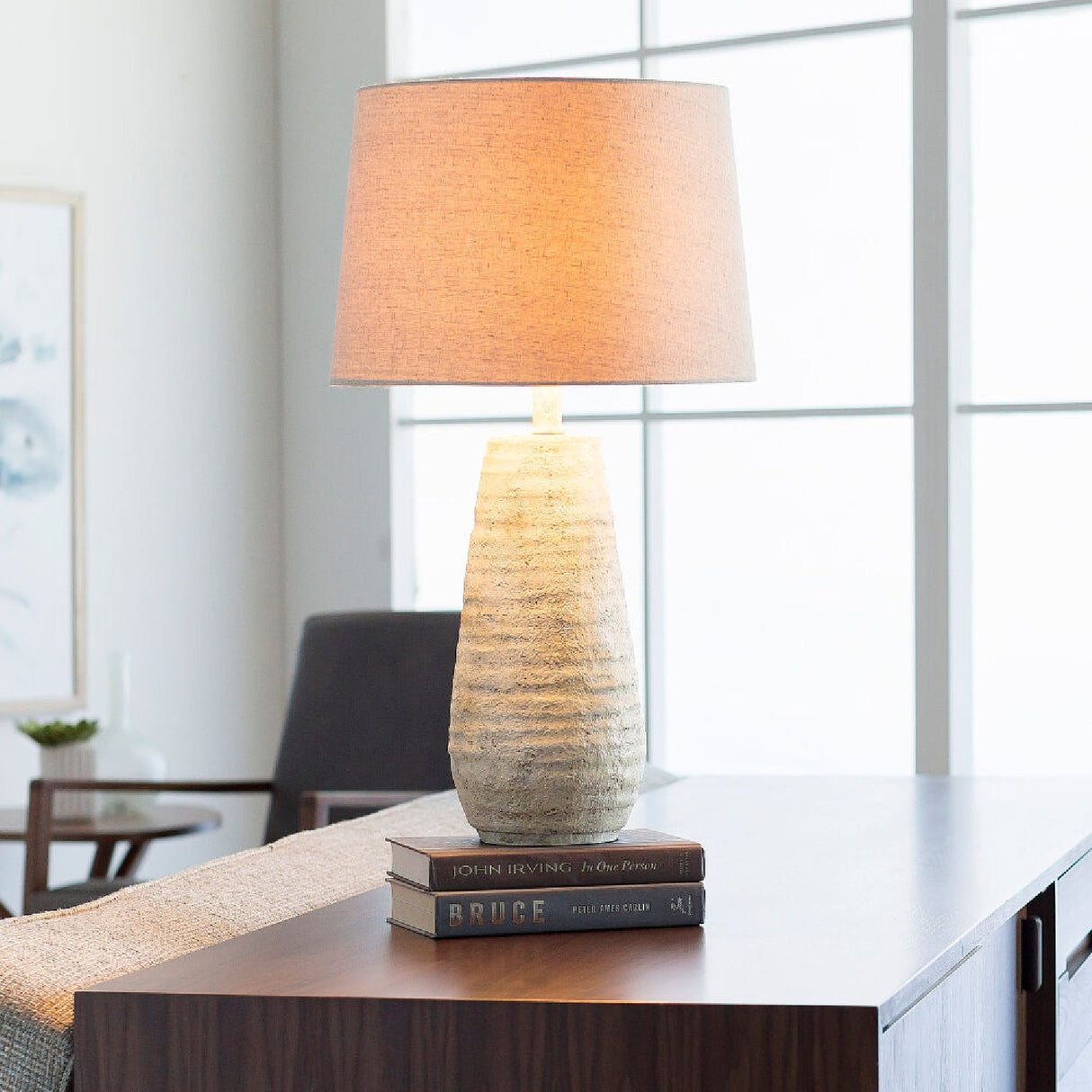 Modern European furniture - Ivory Linen Accent Table Lamp - www.oroa.com