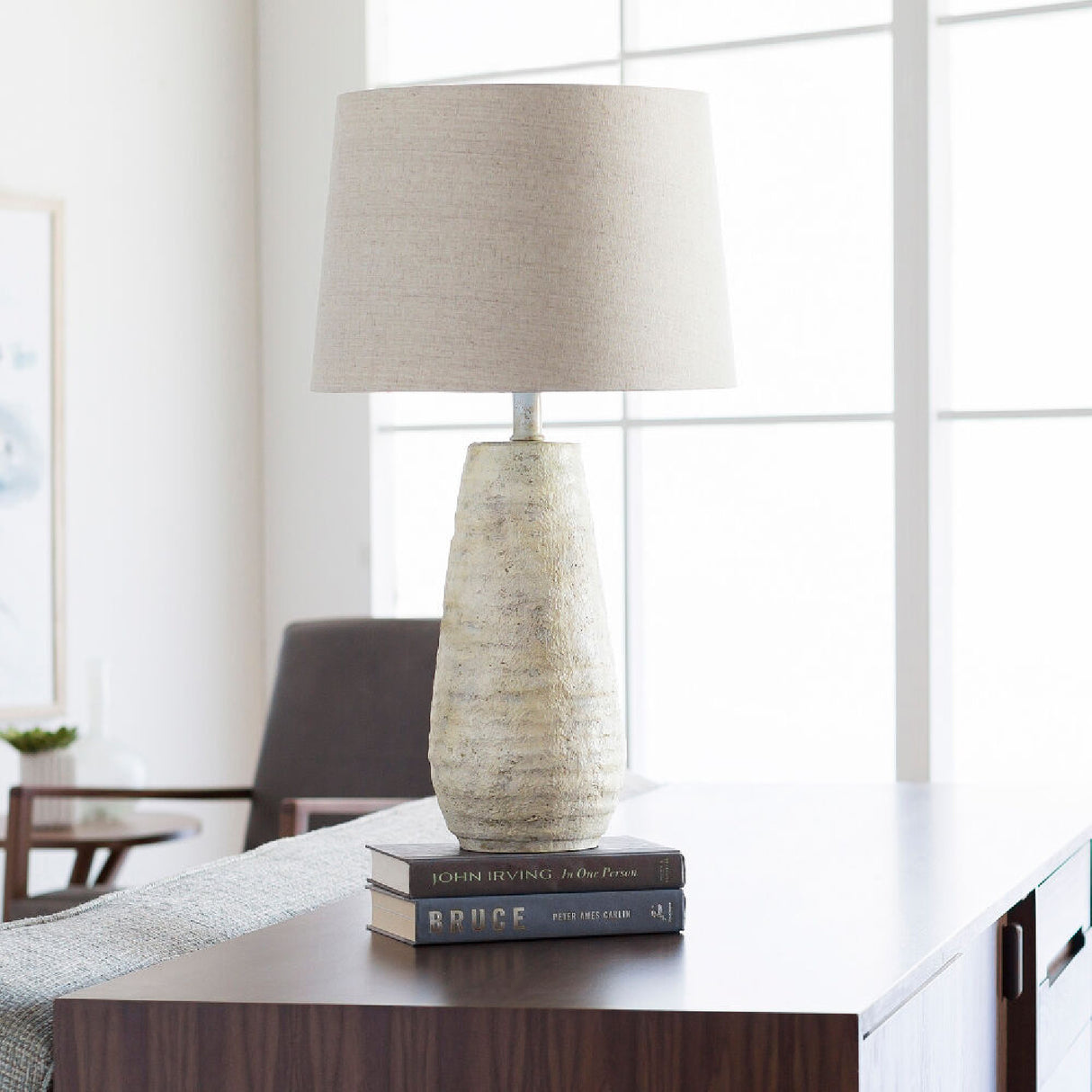 Modern European furniture - Ivory Linen Accent Table Lamp - www.oroa.com