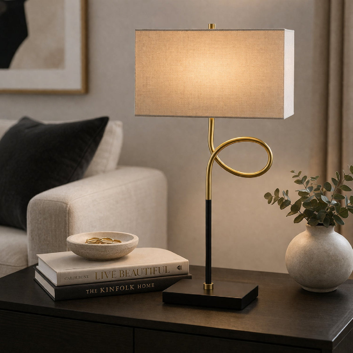 Modern European furniture - Twisted Iron Accent Table Lamp - www.oroa.com