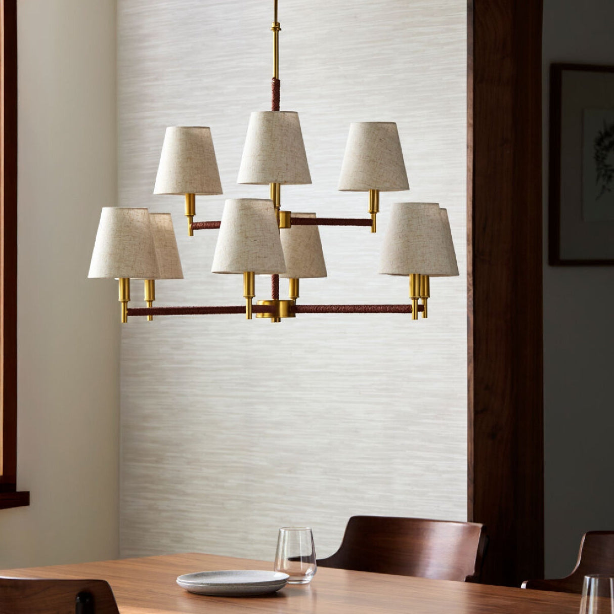 Modern European furniture - Fabric Shade 9-Light Chandelier - www.oroa.com