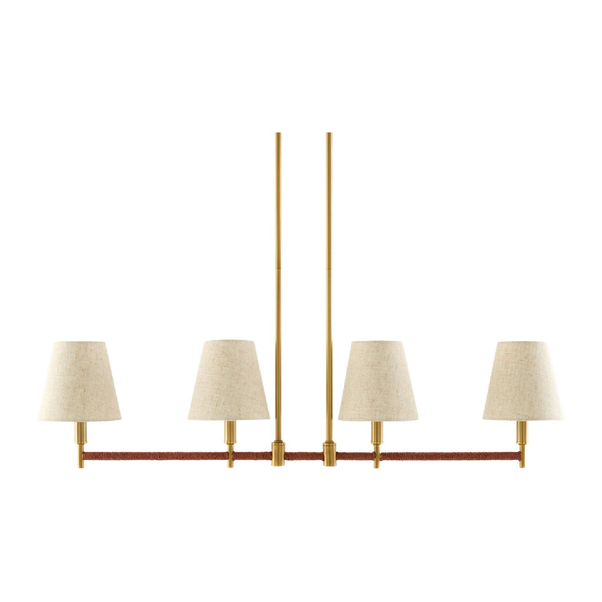 Modern European furniture - Fabric Shade 4-Light Linear Chandelier - www.oroa.com