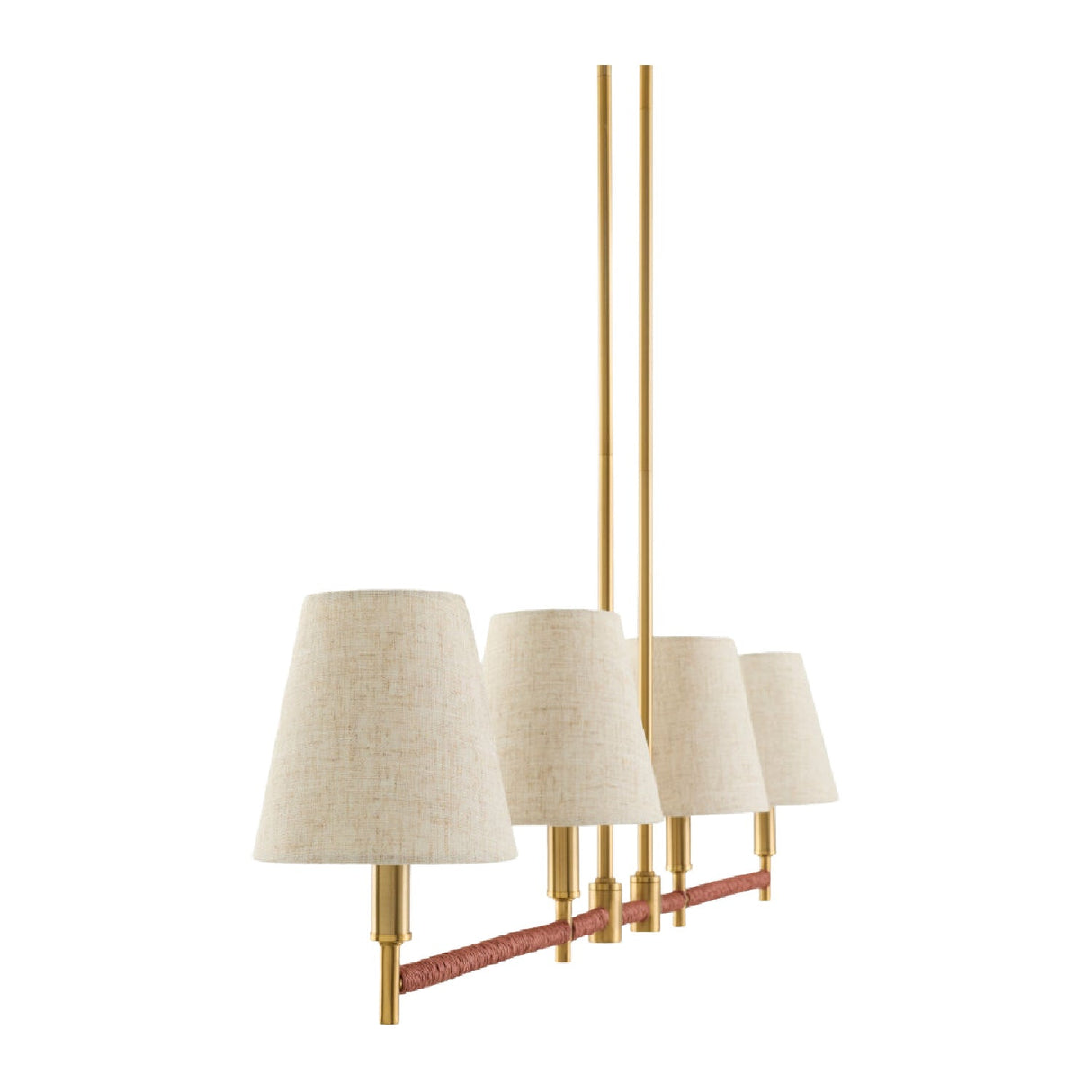 Modern European furniture - Fabric Shade 4-Light Linear Chandelier - www.oroa.com