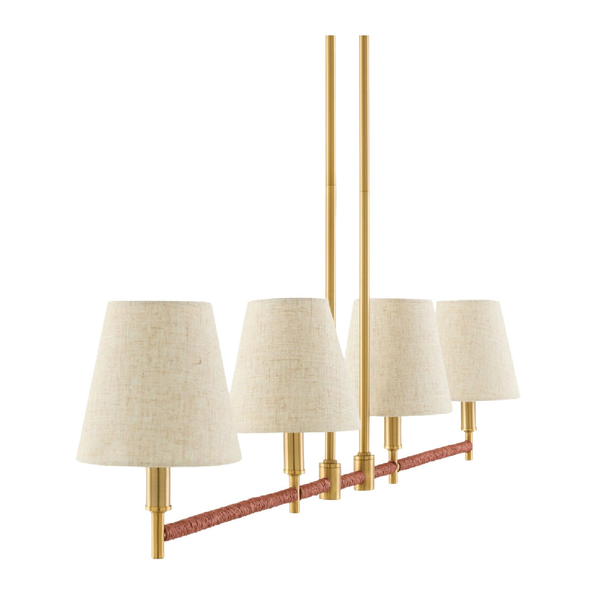 Modern European furniture - Fabric Shade 4-Light Linear Chandelier - www.oroa.com