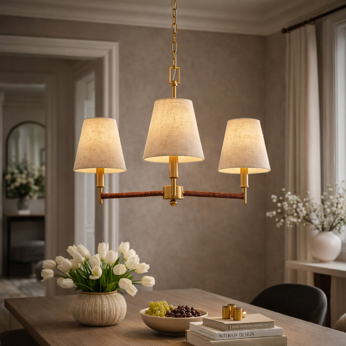 Modern European furniture - Gold Armed Chandelier - www.oroa.com