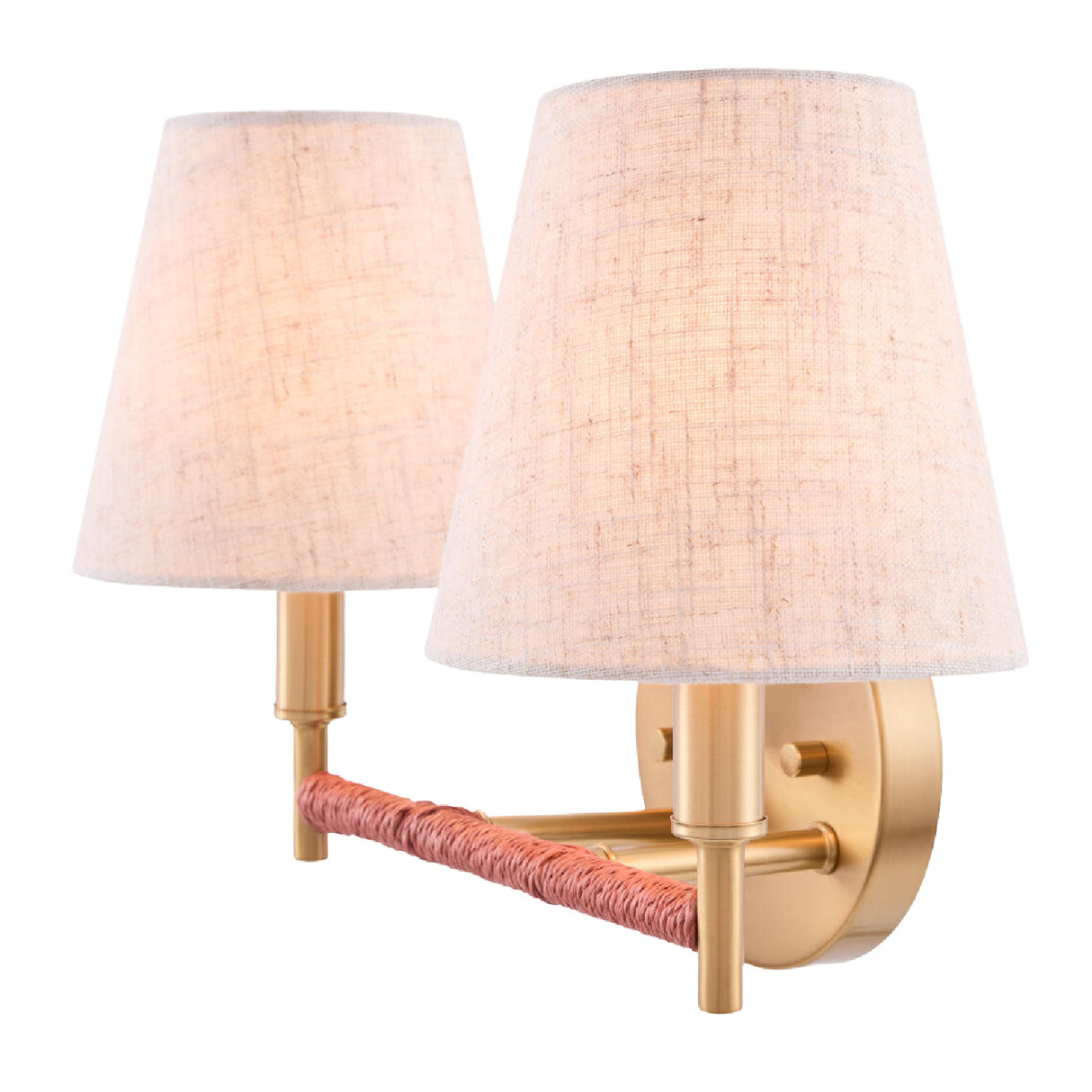 Modern European furniture - Fabric Shade 2-Light Wall Lamp - www.oroa.com