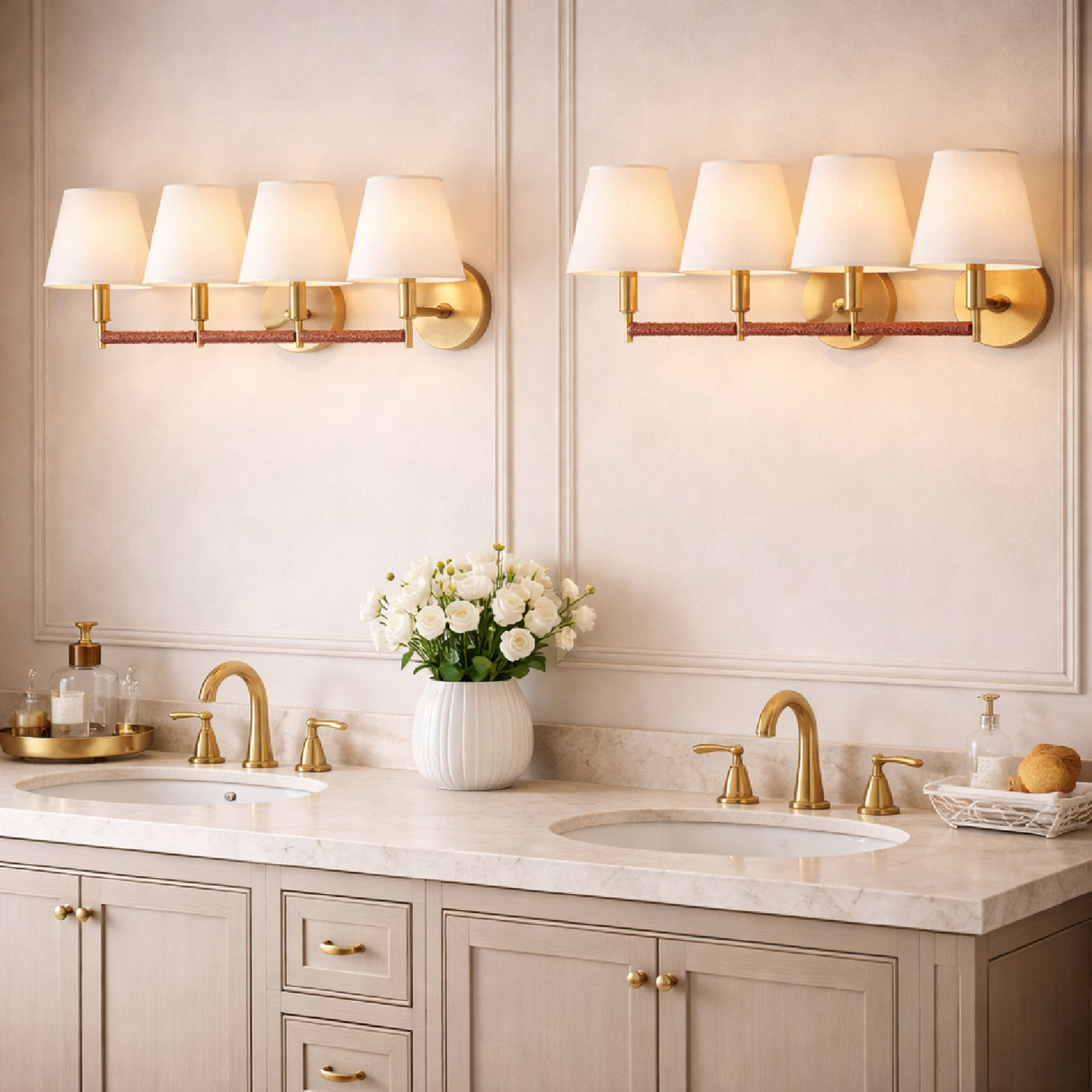 Modern European furniture - Fabric Shade 4-Light Wall Lamp - www.oroa.com