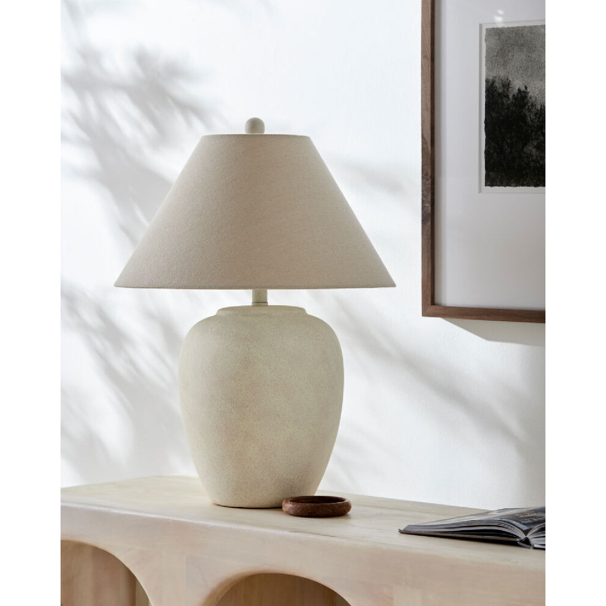 Modern European furniture - Antiqued White Ceramic Table Lamp - www.oroa.com