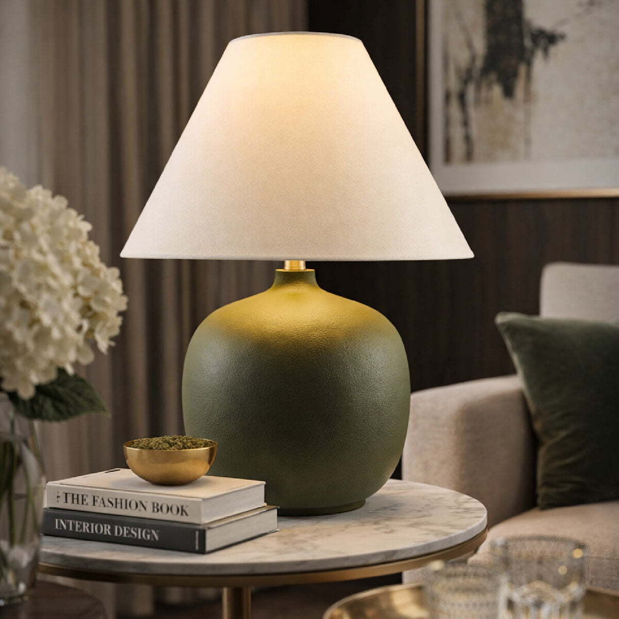 Modern European furniture - Empire Linen Shade Table Lamp - www.oroa.com