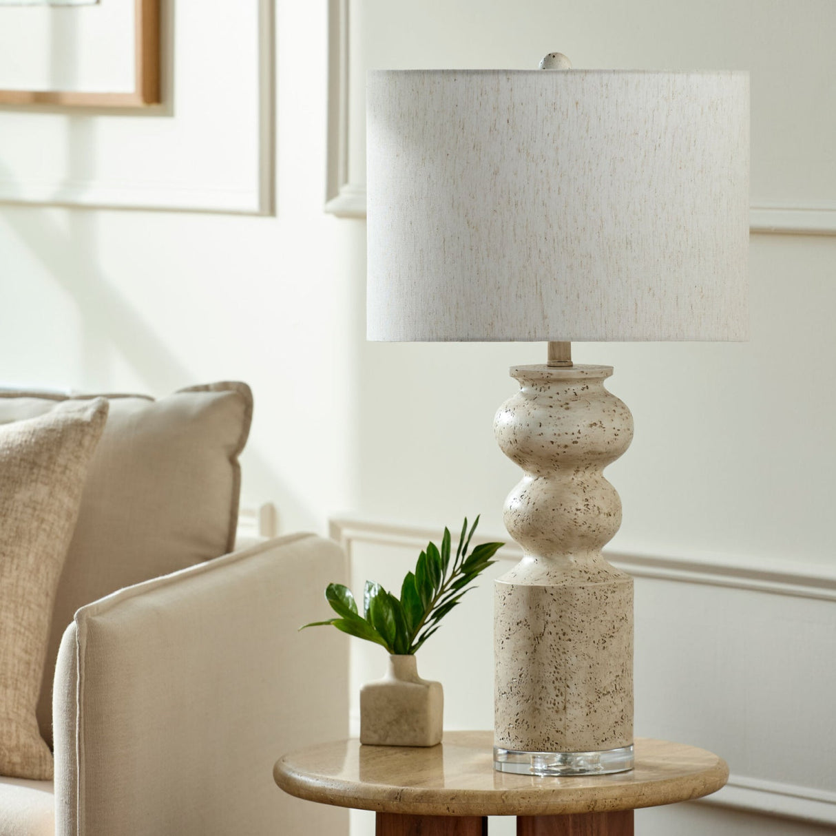 Modern European furniture - Cream Layered Base Table Lamp - www.oroa.com