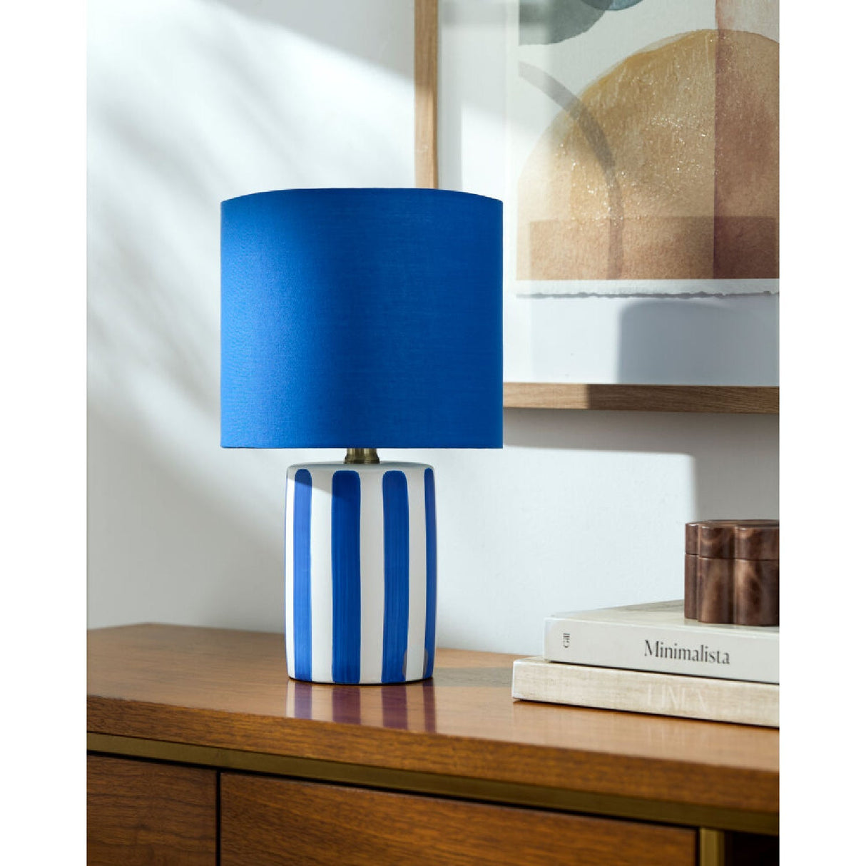 Modern European furniture - Striped Ceramic Linen Table Lamp - www.oroa.com