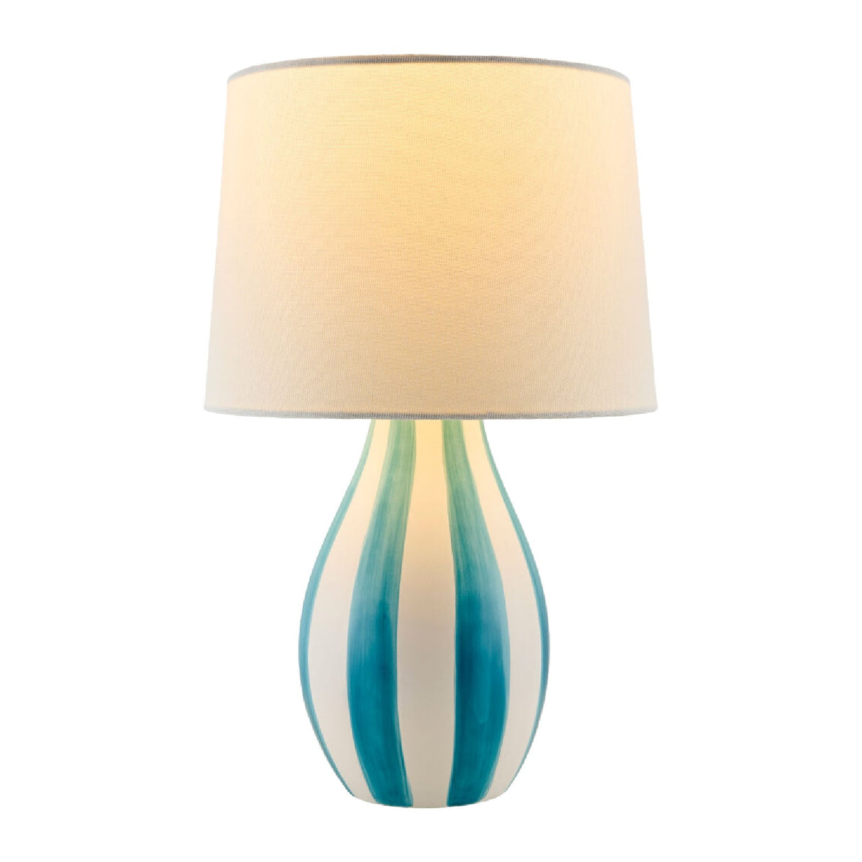 Modern European furniture - Hand-painted Striped Ceramic Table Lamp - www.oroa.com