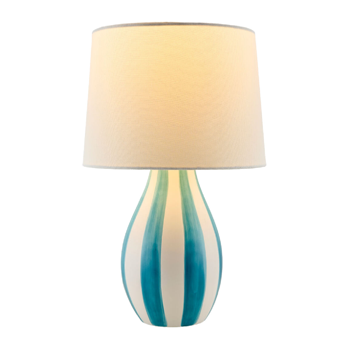 Modern European furniture - Hand-painted Striped Ceramic Table Lamp - www.oroa.com