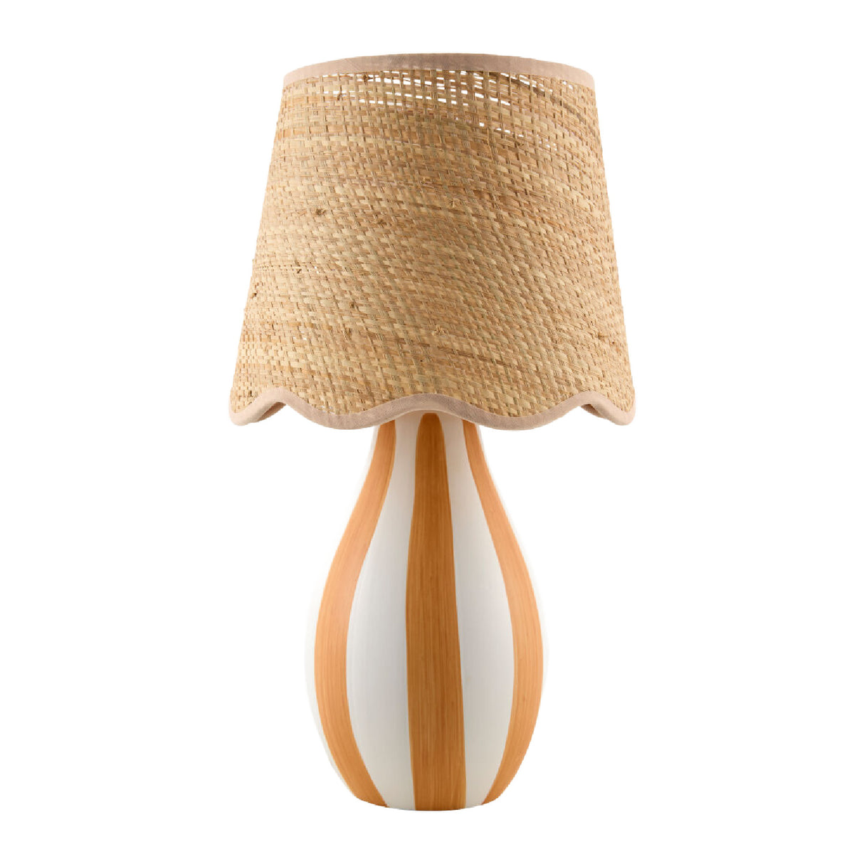 Modern European furniture - Striped Ceramic Seagrass Table Lamp - www.oroa.com