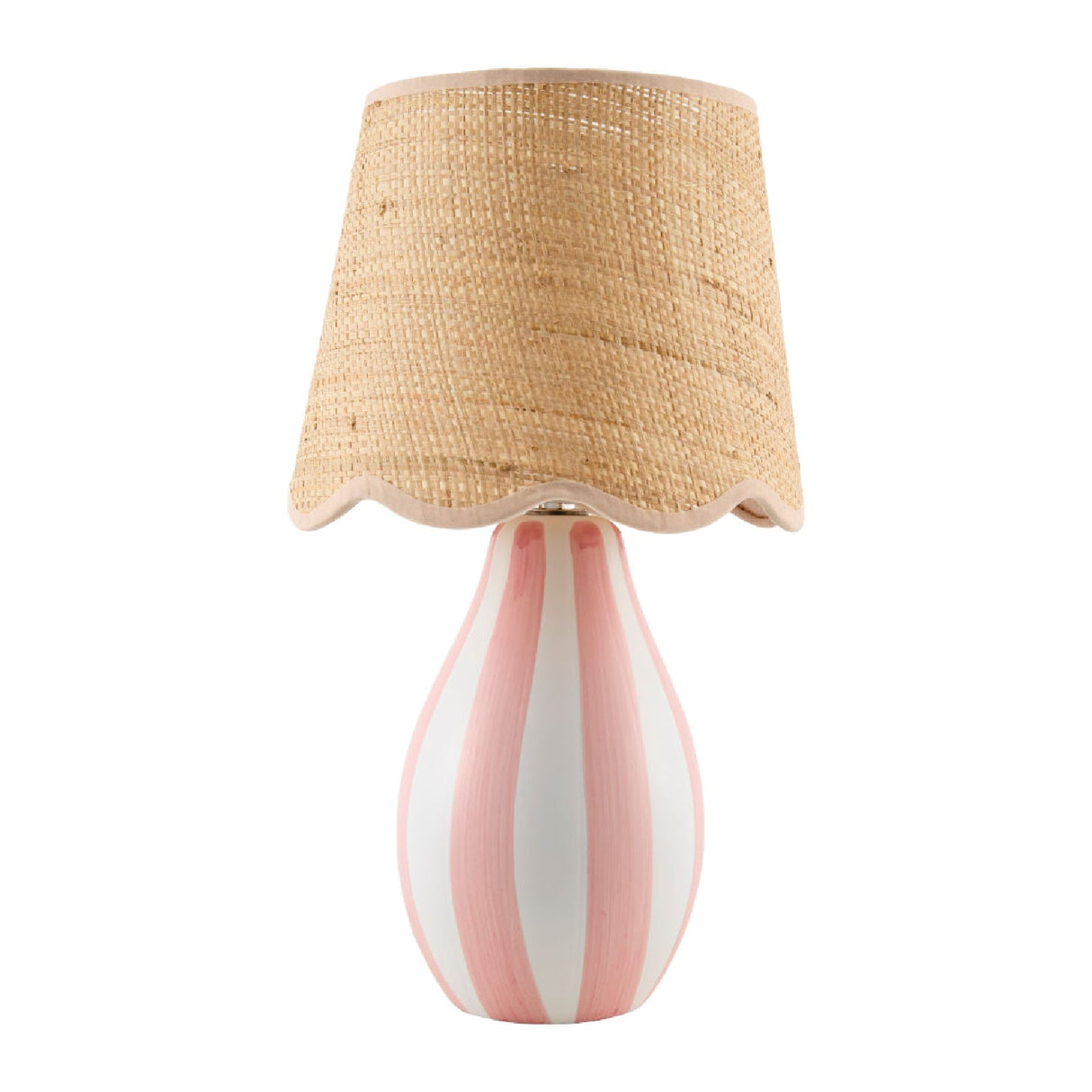 Modern European furniture - Striped Ceramic Seagrass Table Lamp - www.oroa.com