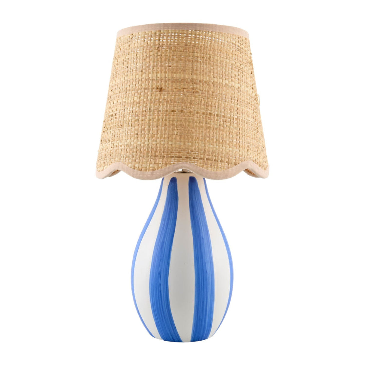 Modern European furniture - Striped Ceramic Seagrass Table Lamp - www.oroa.com