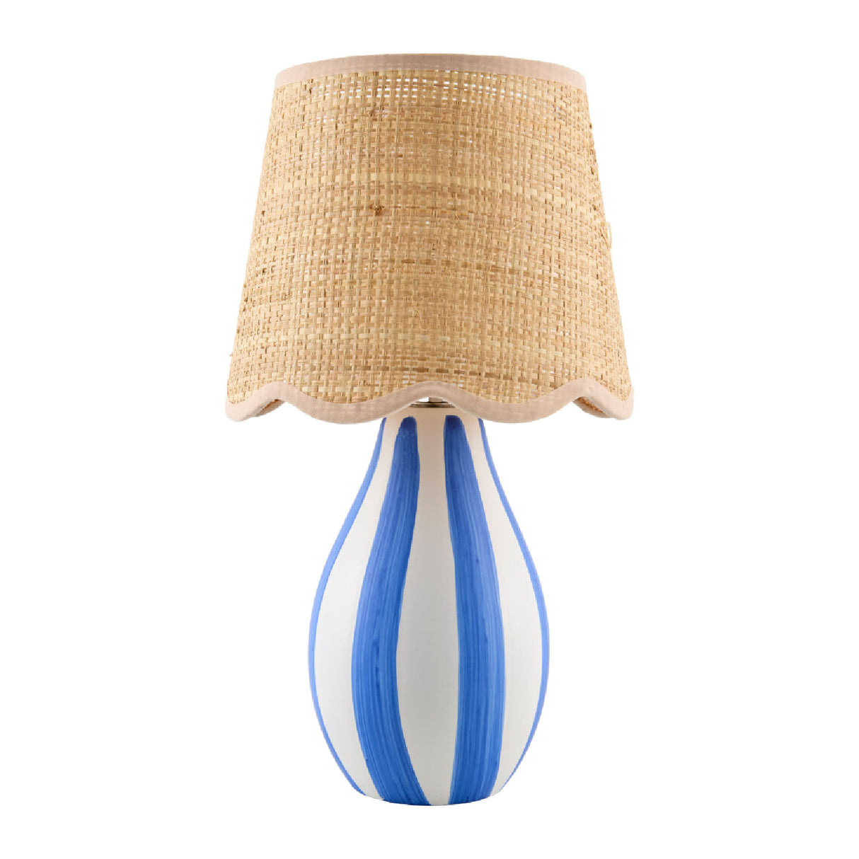 Modern European furniture - Striped Ceramic Seagrass Table Lamp - www.oroa.com | Oroa.com