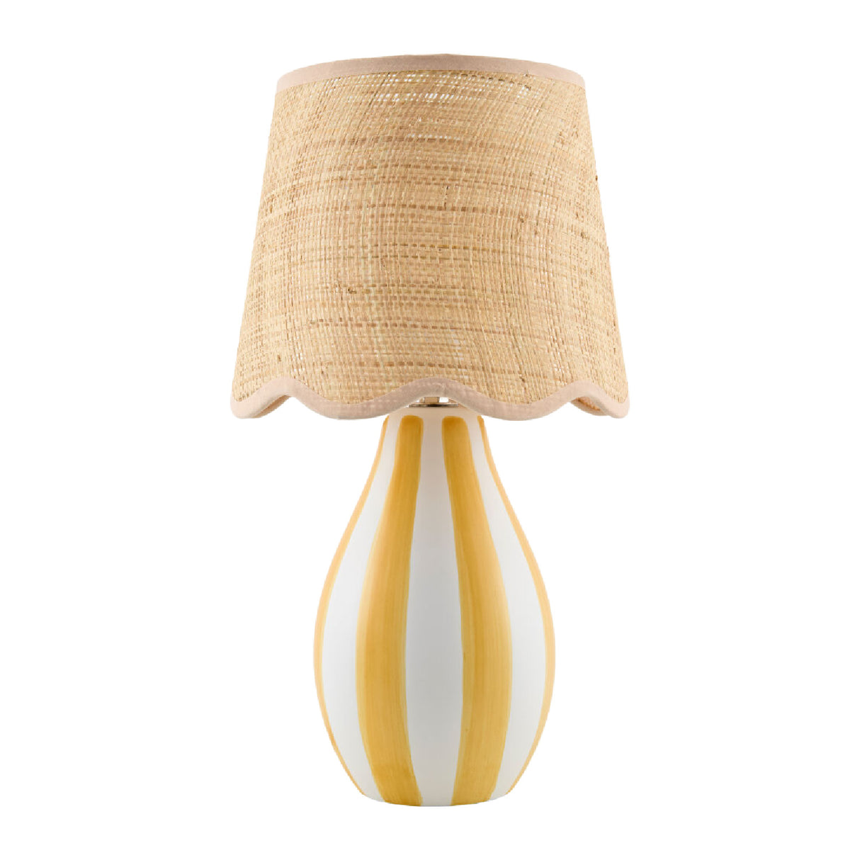 Modern European furniture - Striped Ceramic Seagrass Table Lamp - www.oroa.com