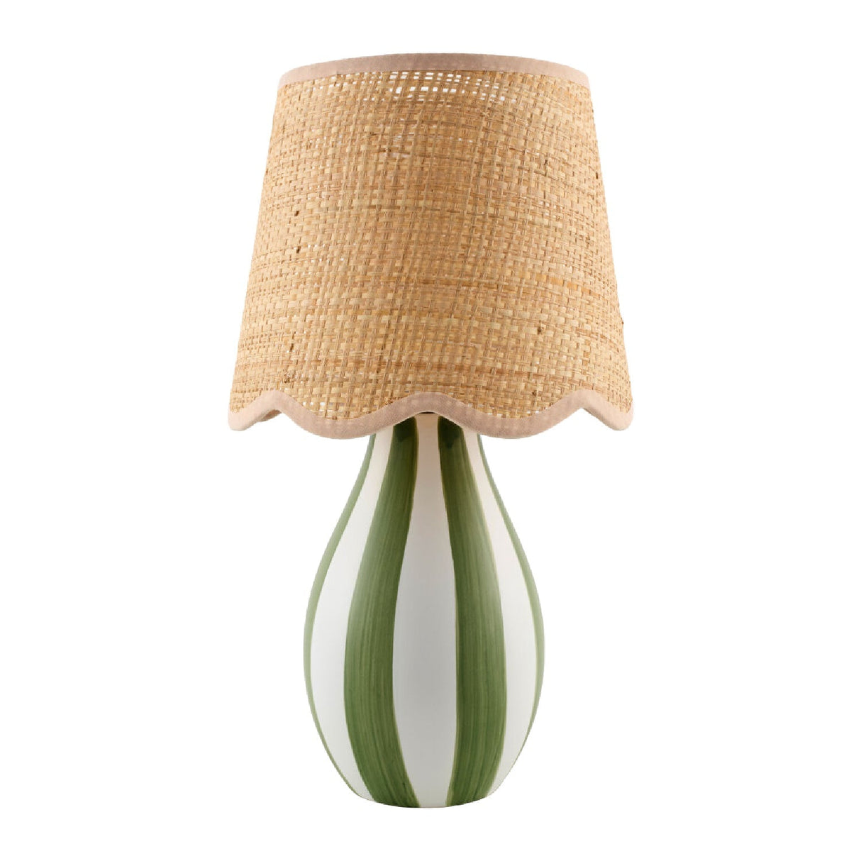 Modern European furniture - Striped Ceramic Seagrass Table Lamp - www.oroa.com