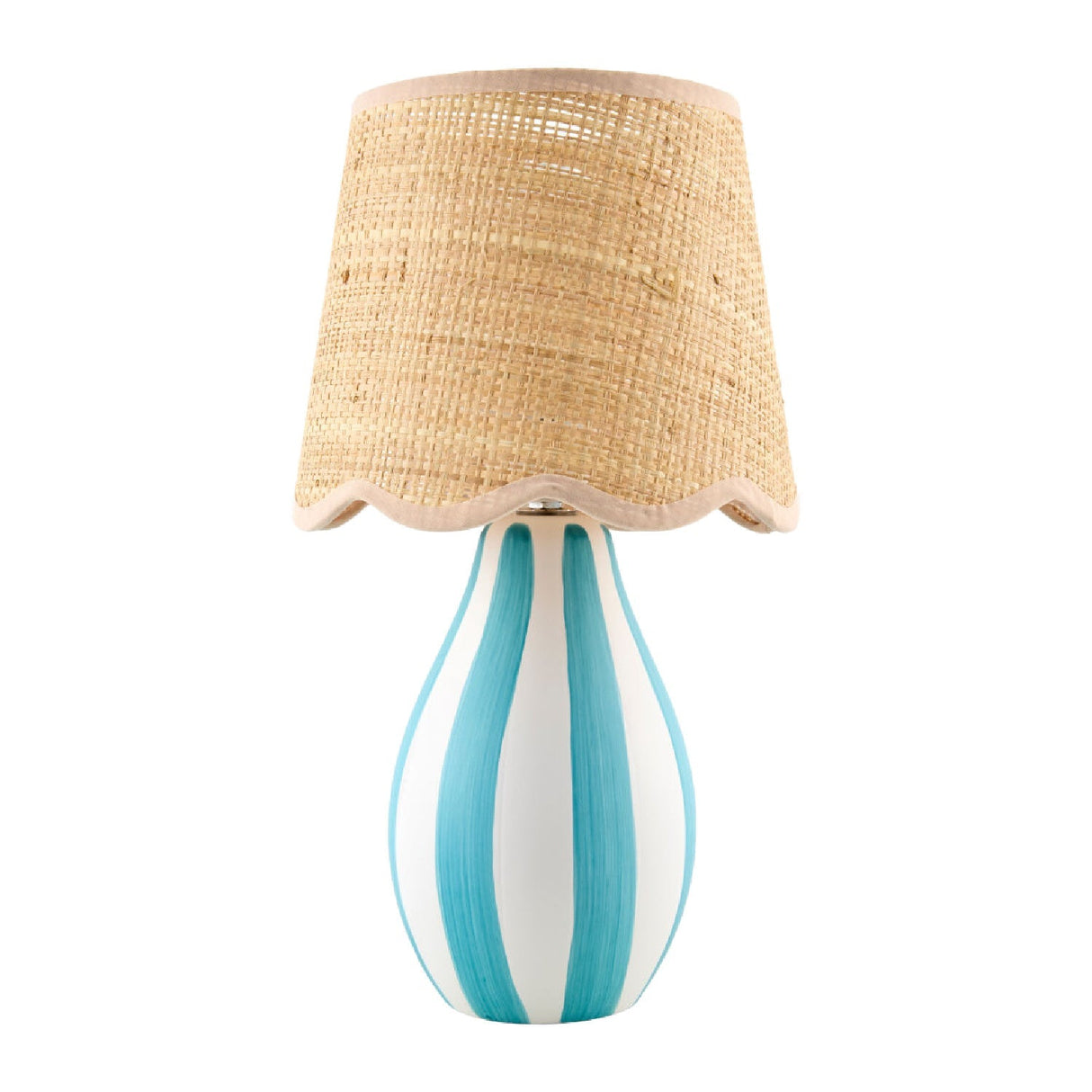Modern European furniture - Striped Ceramic Seagrass Table Lamp - www.oroa.com